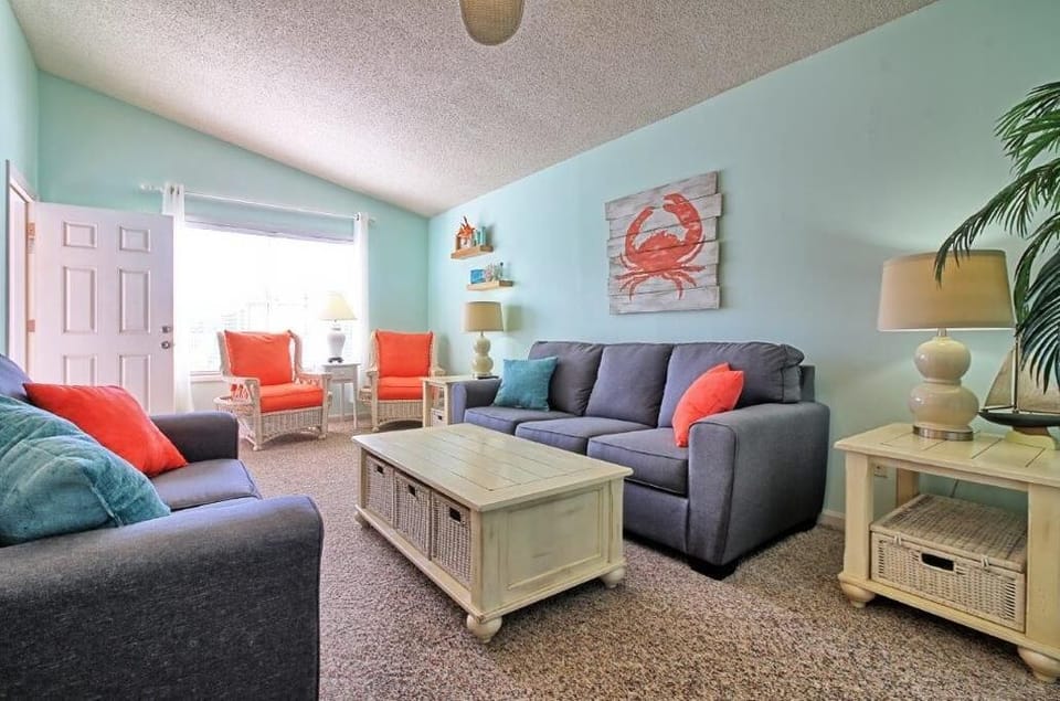 Comfortable living room with new queen size sofa sleeper