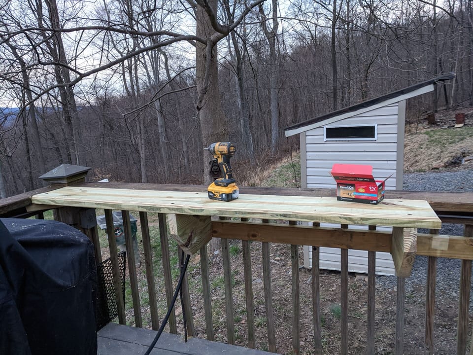 buffet table by grill
