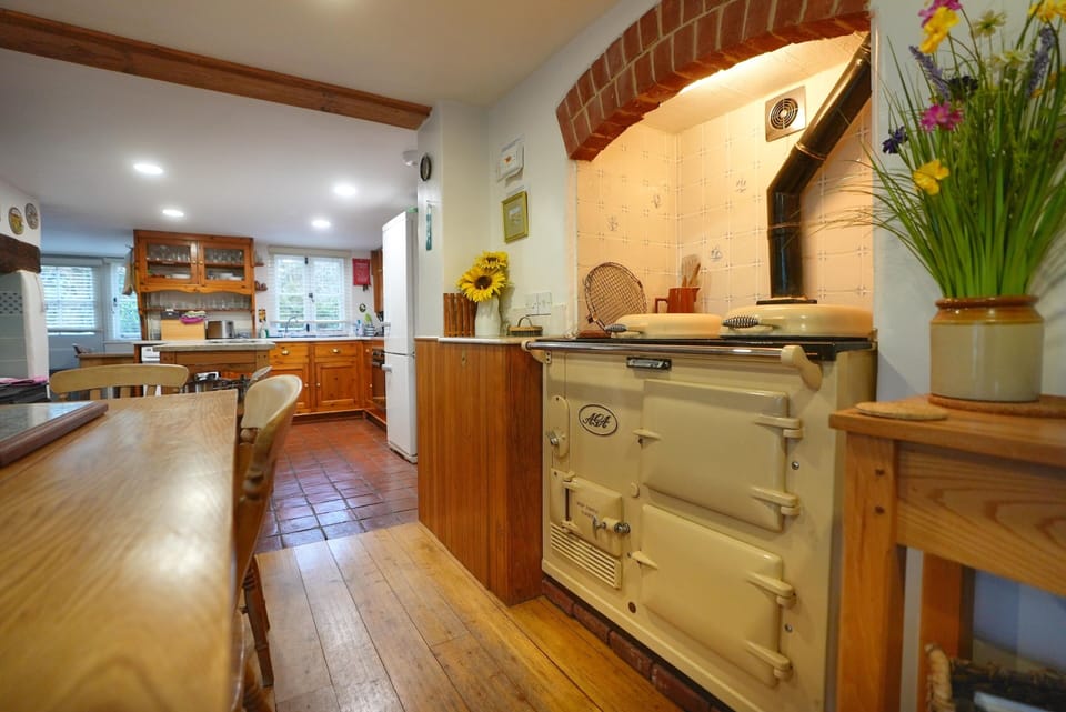 View from dining area to kitchen
