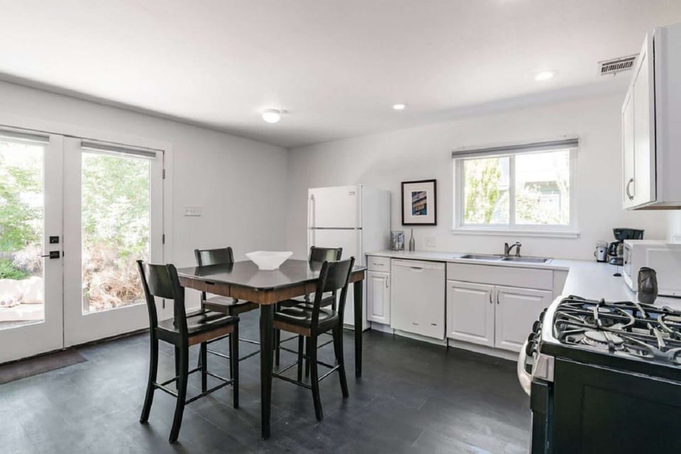 On a warmer evening, open the door to the patio and let the breeze cool you down!