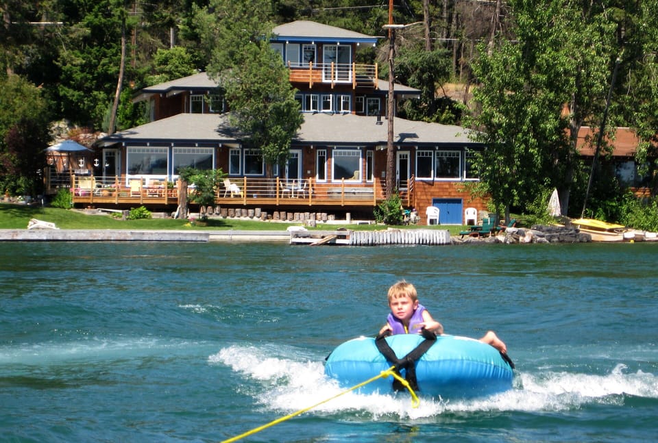 Kids love tubing in front of our home