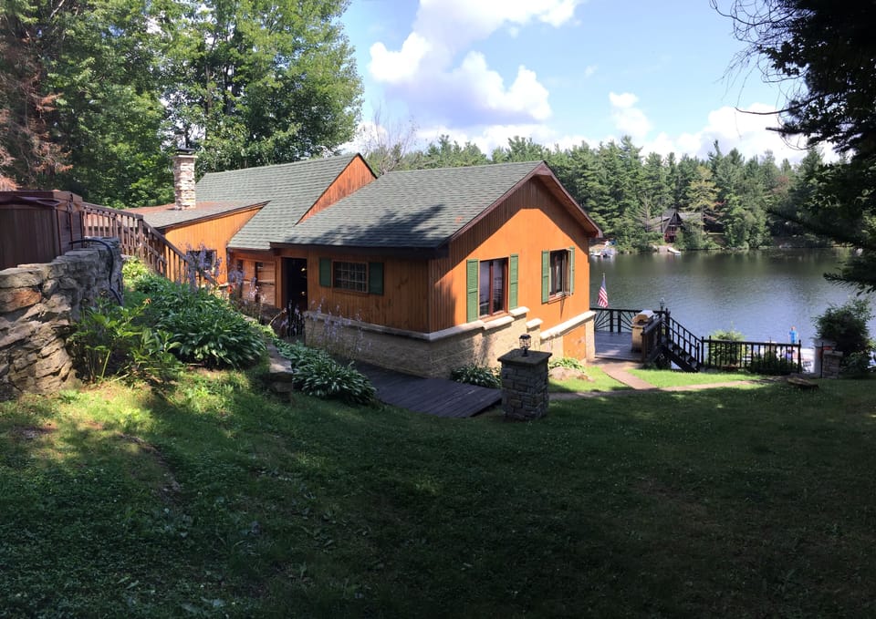 View from Bunkhouse. Cottage sits close to water and elevated for great views