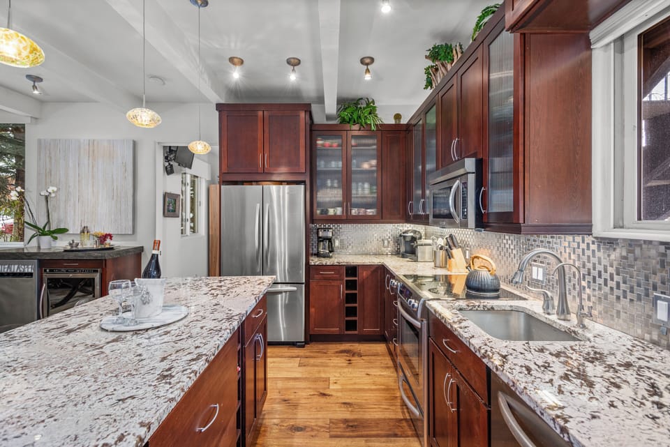 Kitchen: Double Door Refrigerator, Stainless.