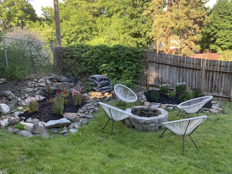 Roast smore’s at our fire pit.