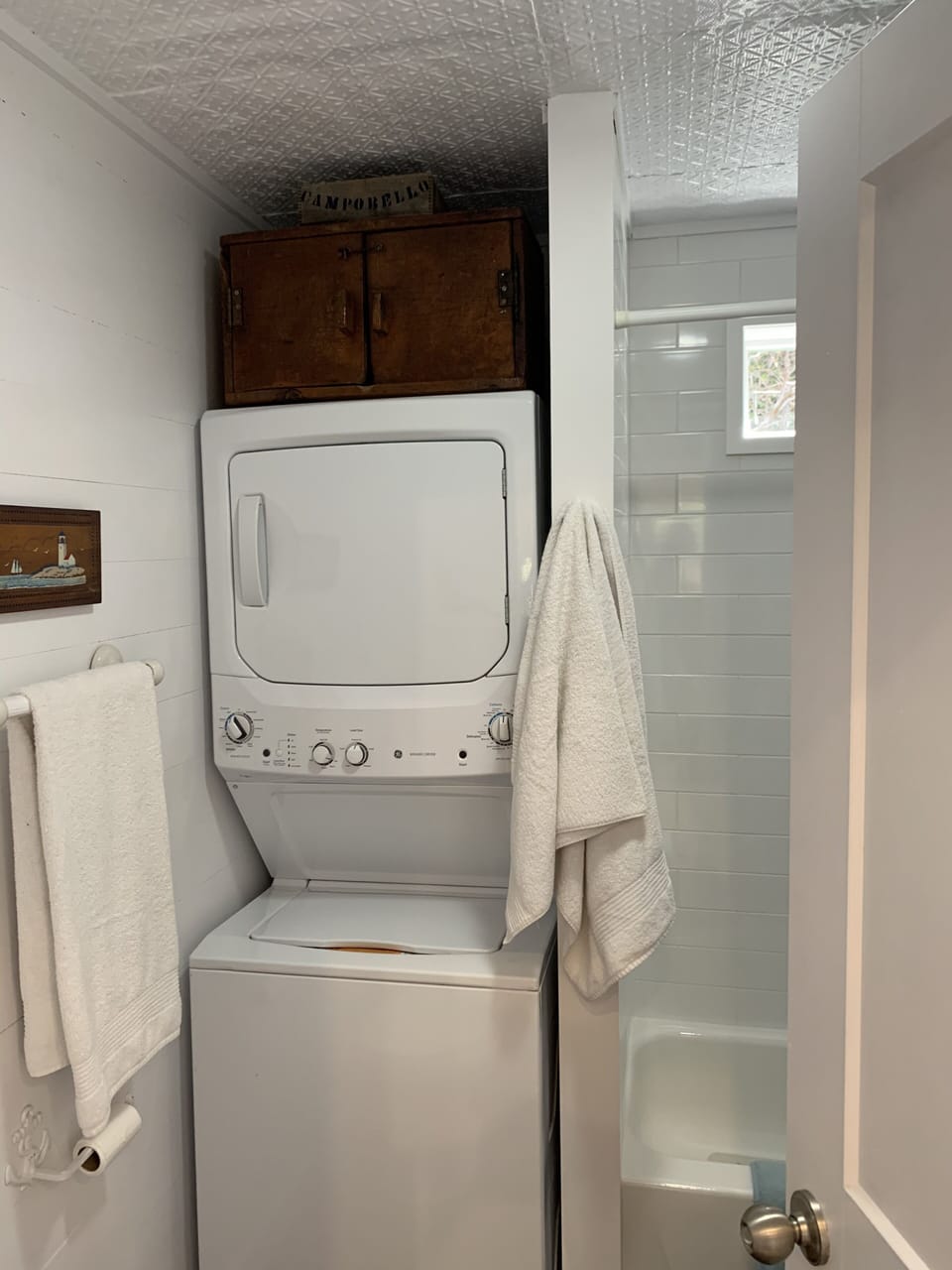 Laundry in the full size bathroom