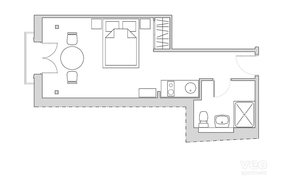 28m² | second floor | no elevator