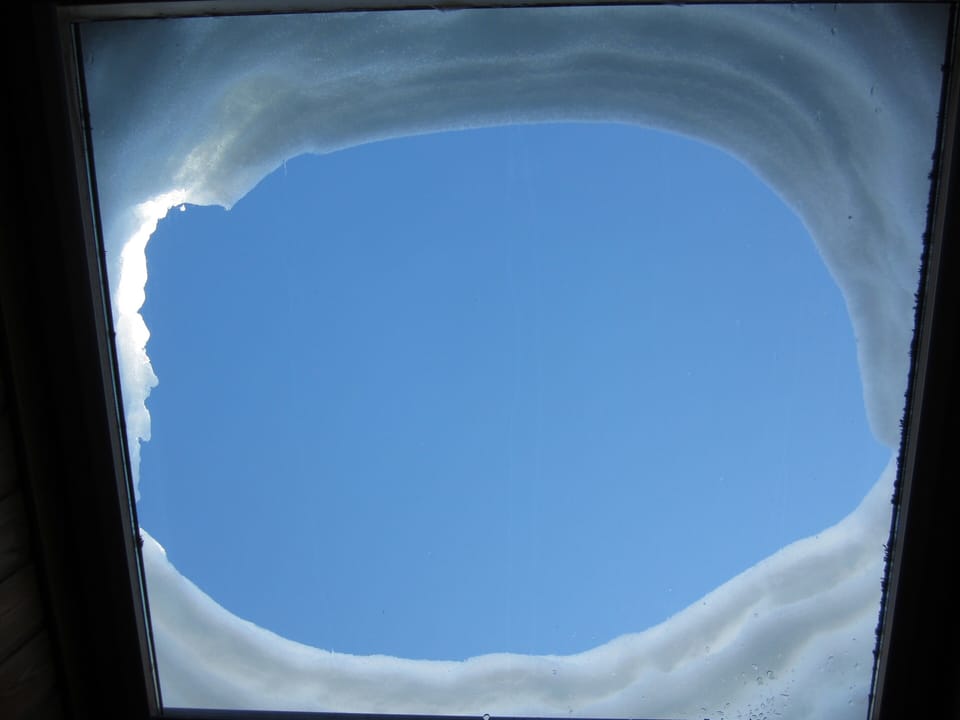 Snow Hole on one of our Velux windows - at night whole sky amazing as thin air