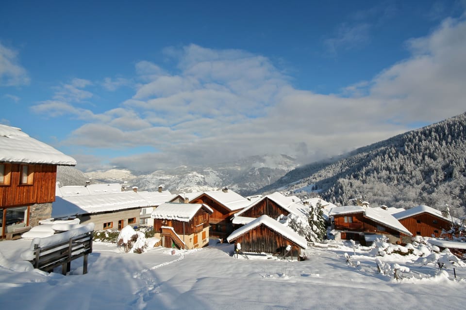 Chandon nestling in the Meribel Valley. Nikita is in its centre