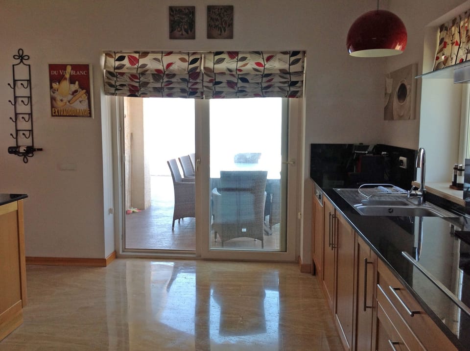 Outside dining area from kitchen