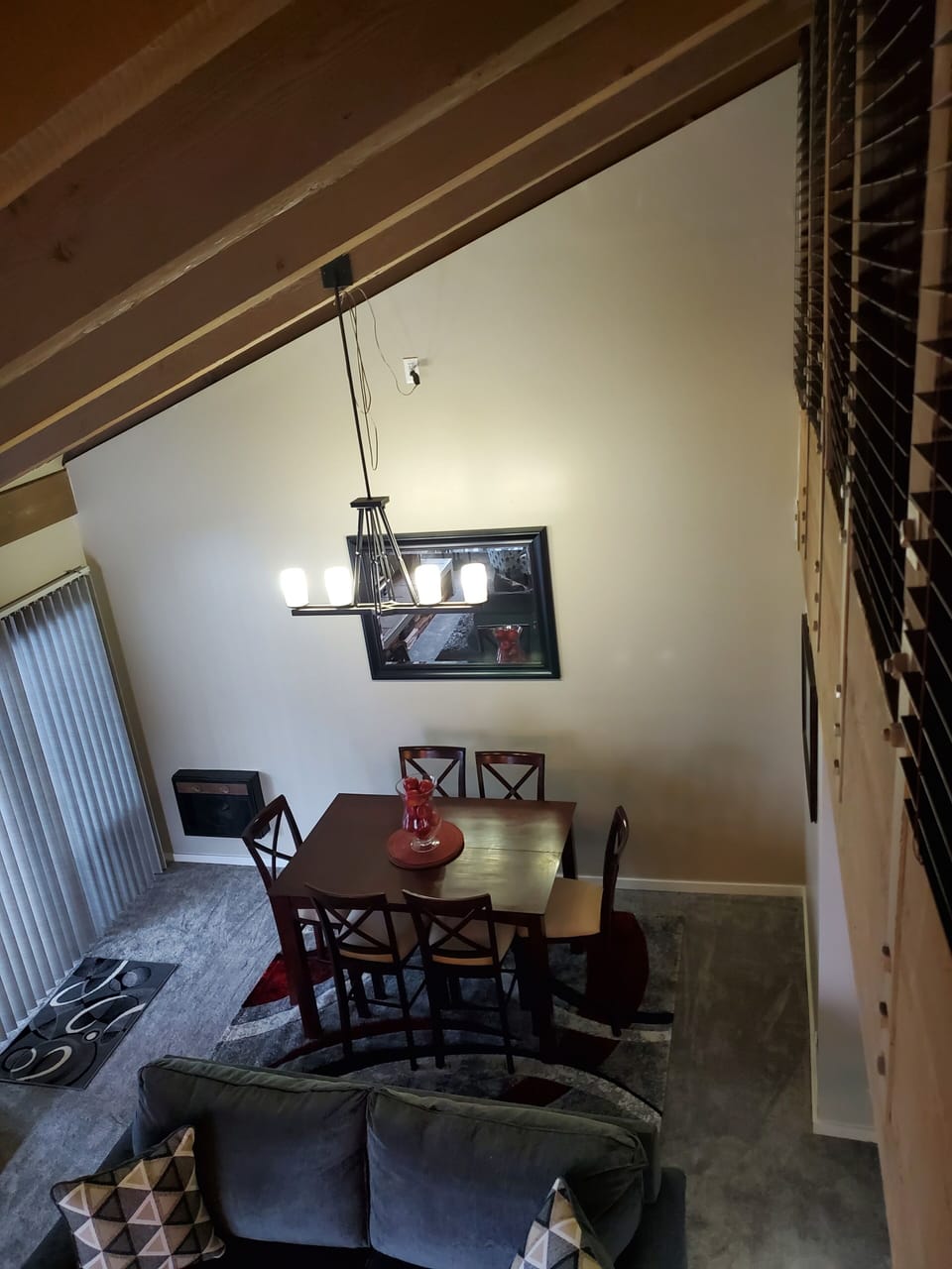 Looking down from the master bedroom