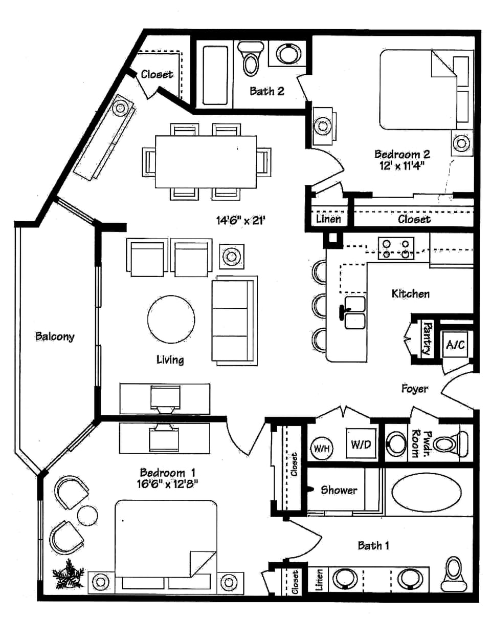 The Floor Plan of the unit.