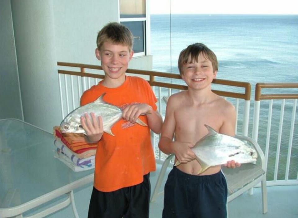 Pompano caught on the beach
