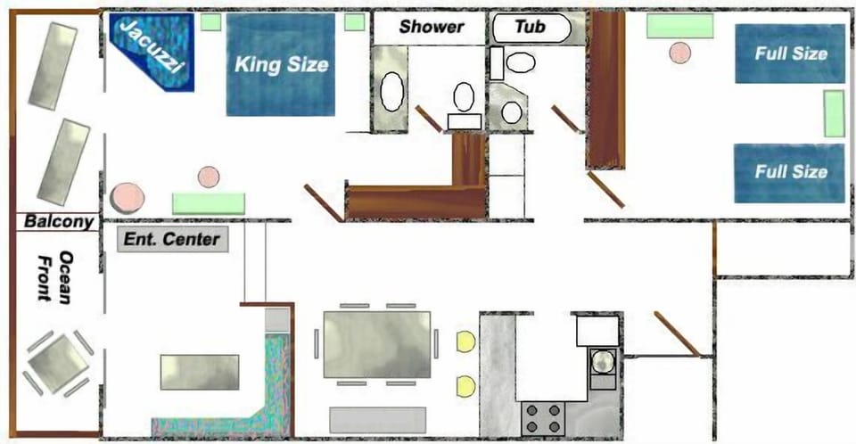 The layout of the condo