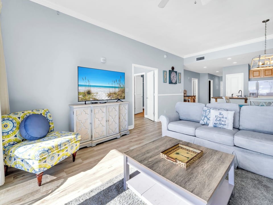 Living room with flat screen TV
