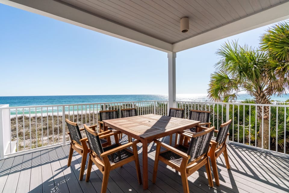 View from main level beachfront deck
