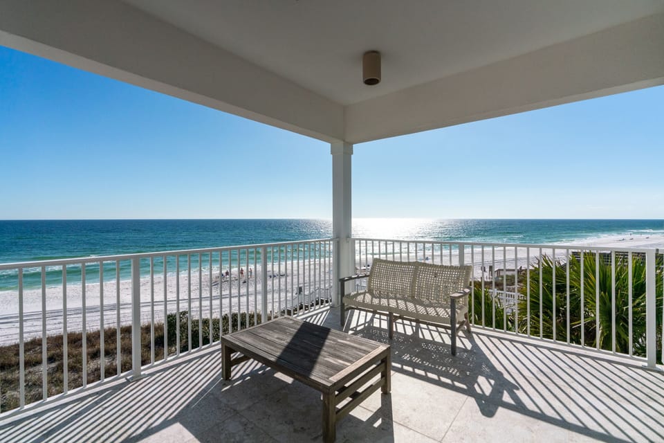 View from second floor beachfront deck