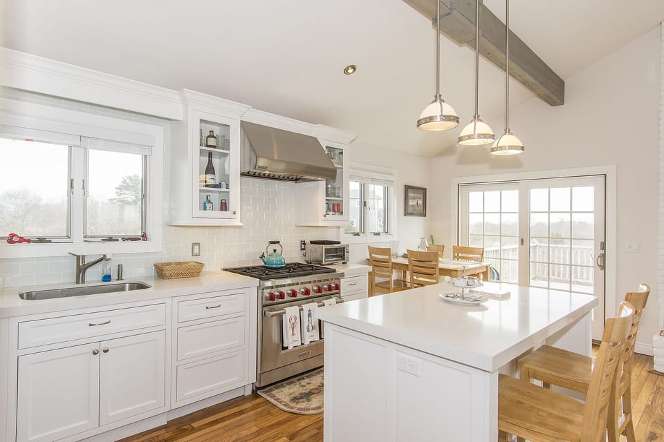 gourmet chef kitchen with wolf stove top 