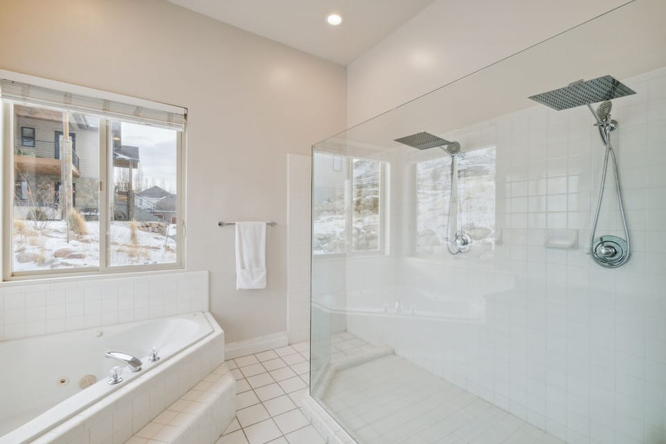 Master Bathroom with Hot tub and Large Shower