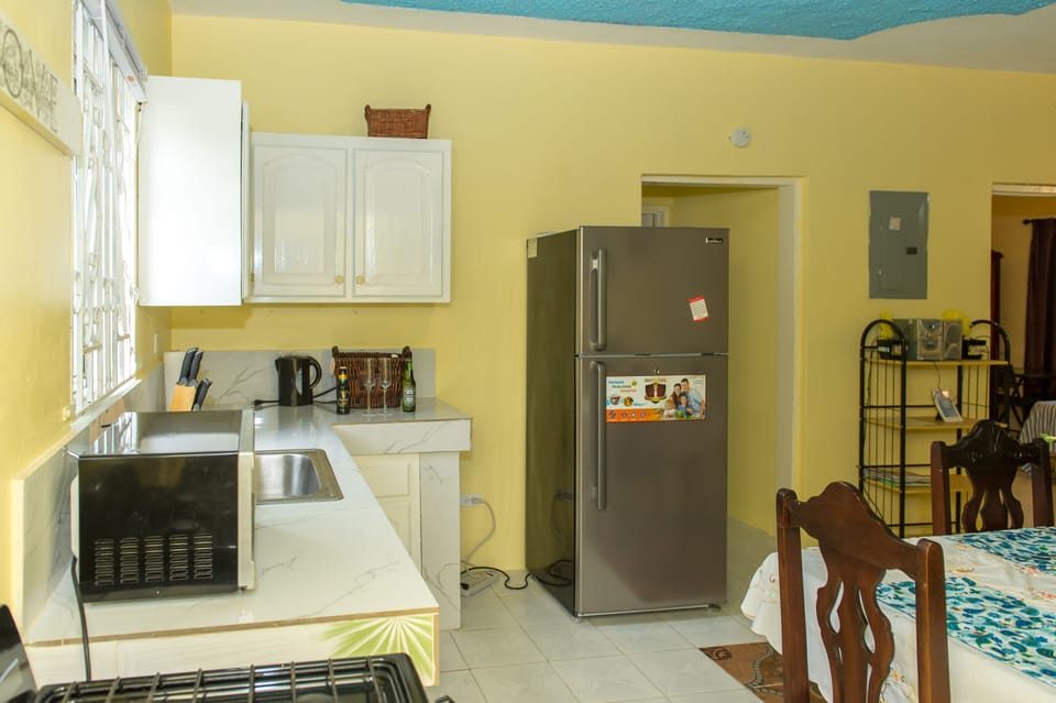 Living dining and kitchen all-in-one.