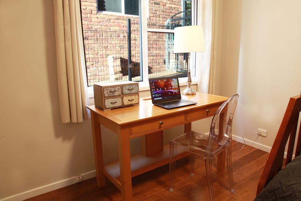 Desk/work space. Free Wi-Fi.