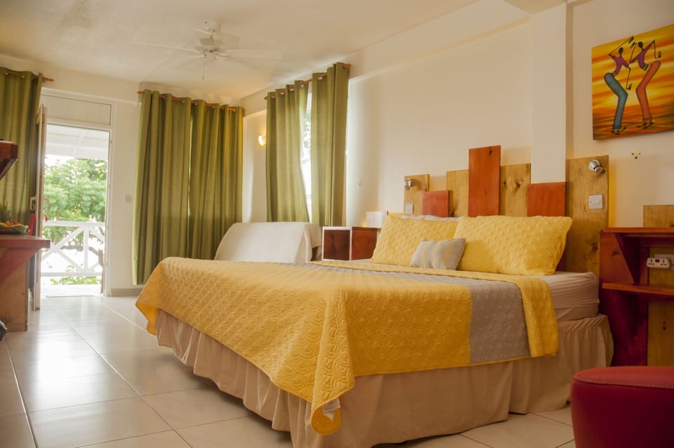 Interior of our Superior XL Room with a King bed + Sofa Bed