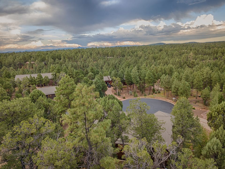 Aerial view from front of house