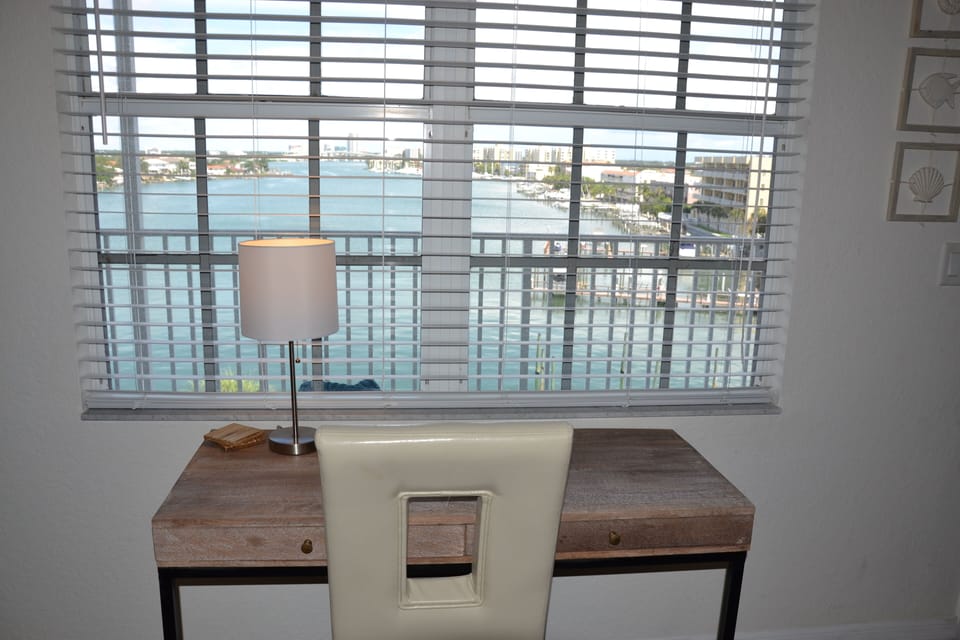 Desk work space with a great view facing East. 