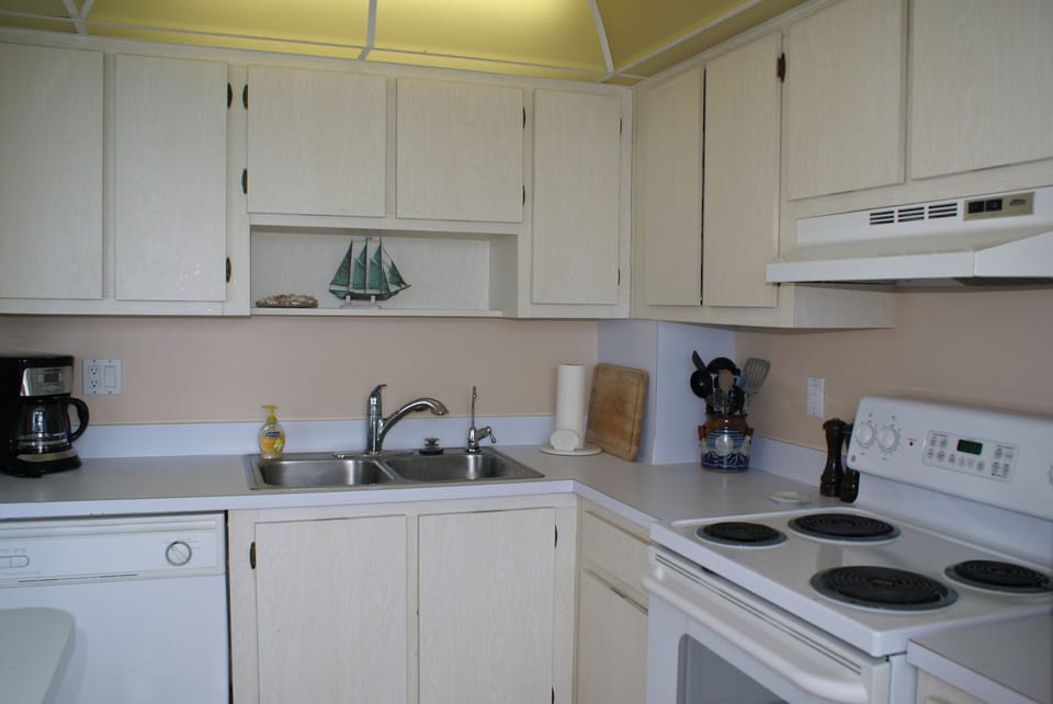 The well stocked kitchen has everything you need for your island getaway!
