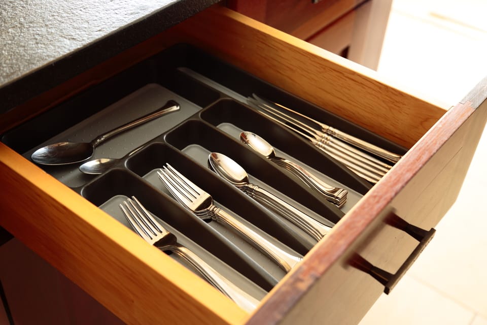 Kitchen stocked with cultery