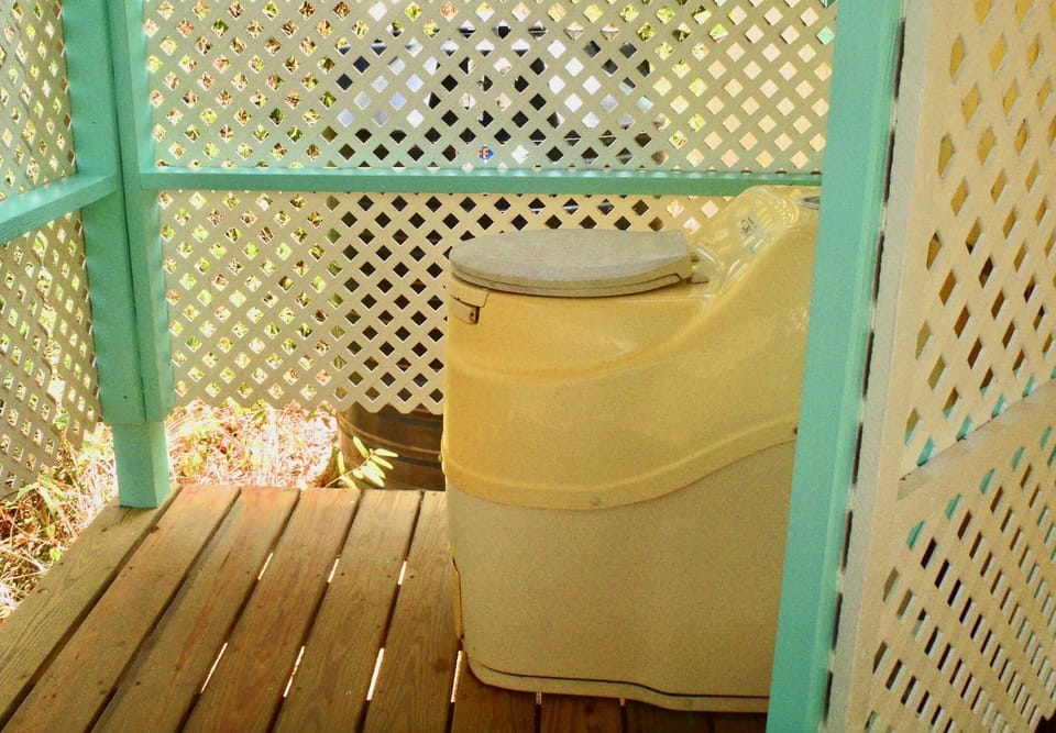 Totally enclosed, the Sun Mar composting toilet is private &  simple to maintain
