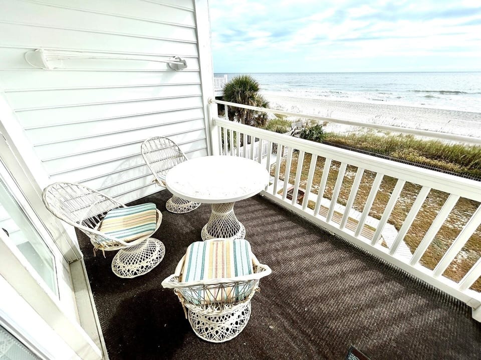 Oceanfront balcony has wonderful views