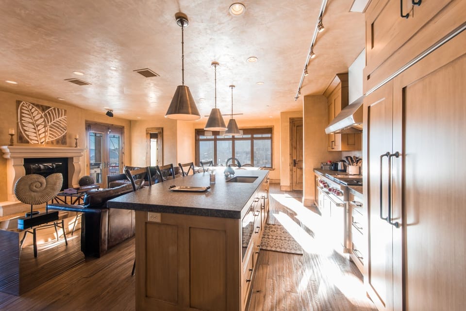 In the kitchen there is also a wine cooler for guests to enjoy. 