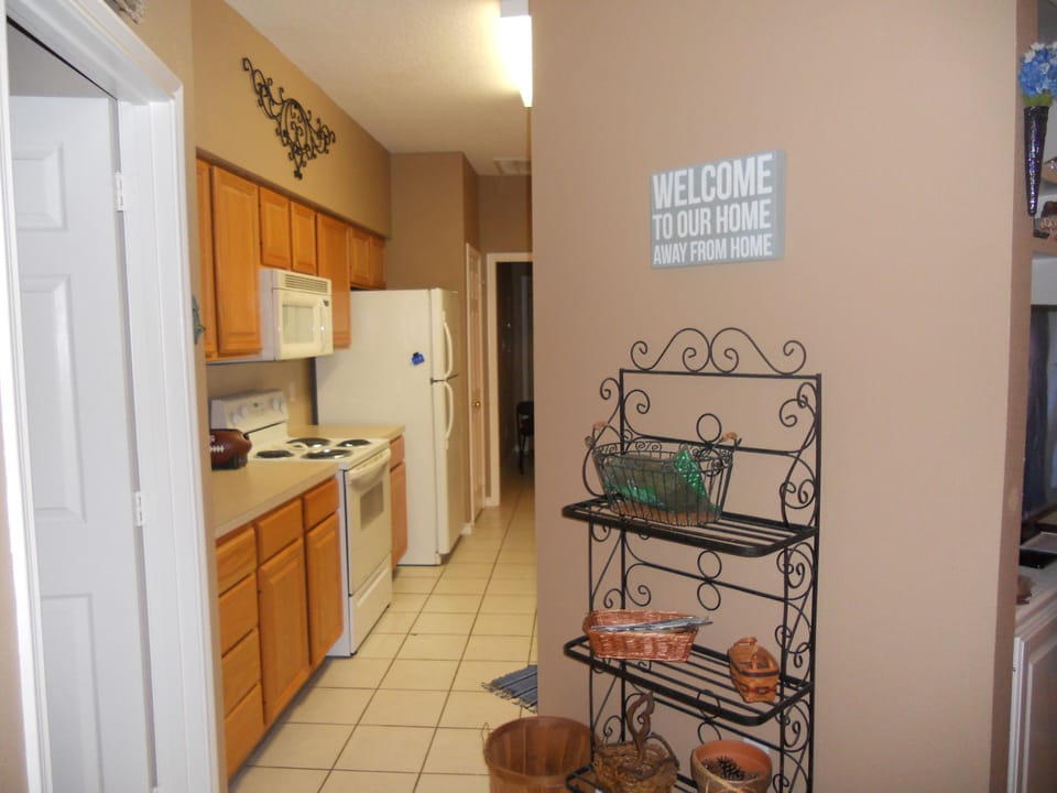 looking into kitchen from entry hall