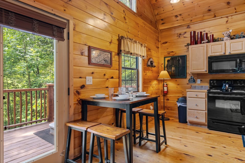 Indoors, Hardwood, Stained Wood, Appliance, Microwave