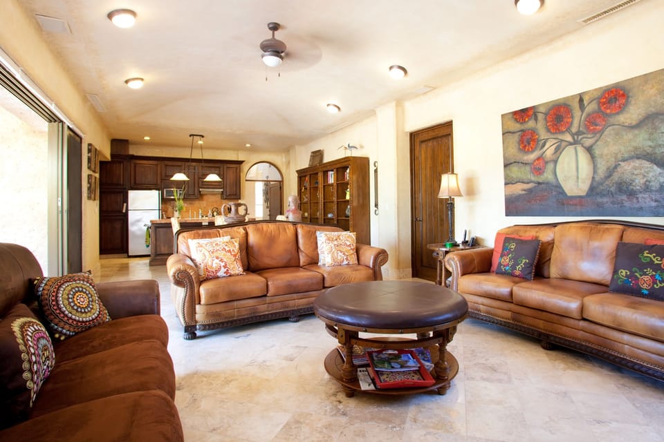 Downstairs living and entertainment center area
