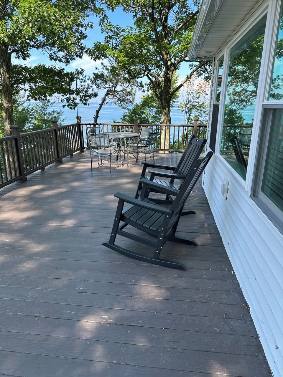 Deck with southwest view of the River 