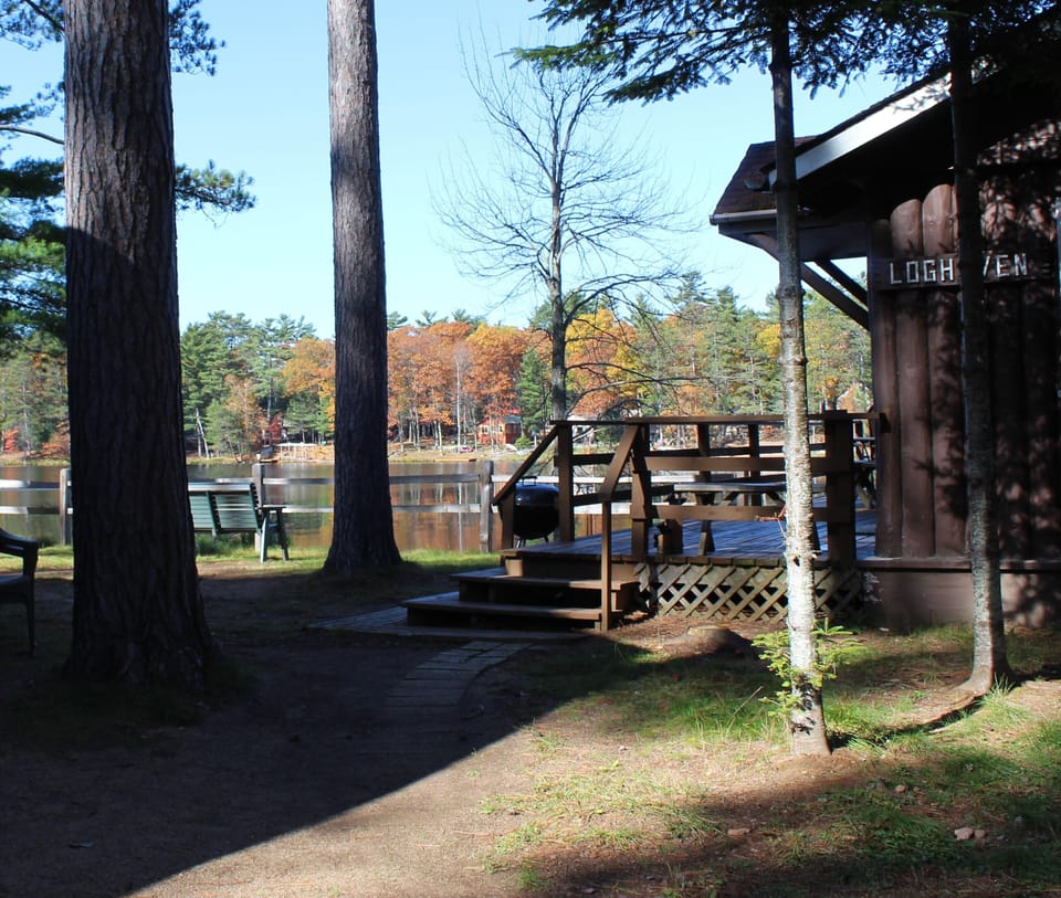 Big beautiful deck over looking the gorgeous lake.