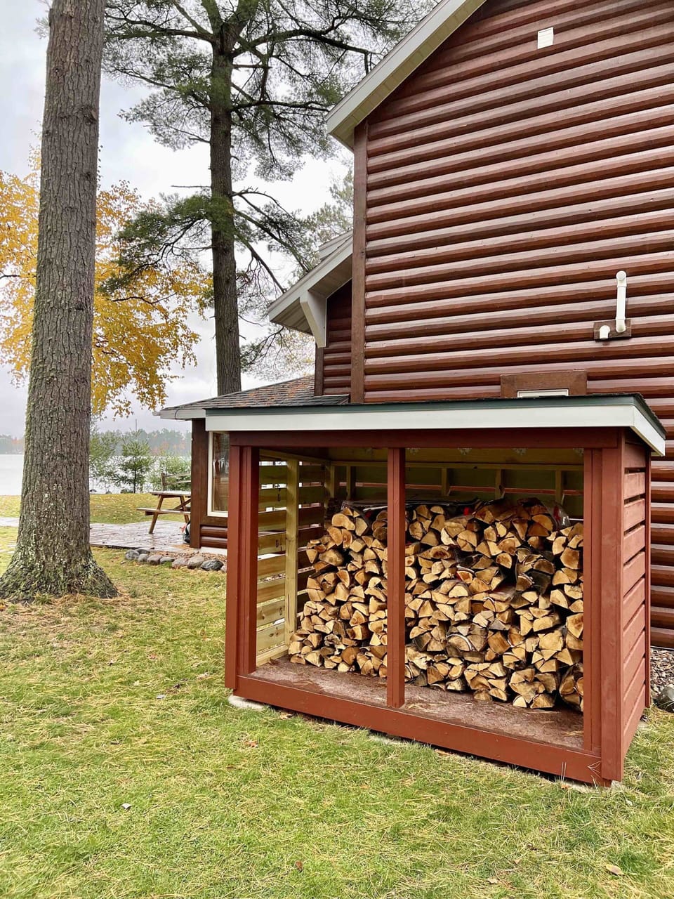 Plenty of firewood is stocked and ready