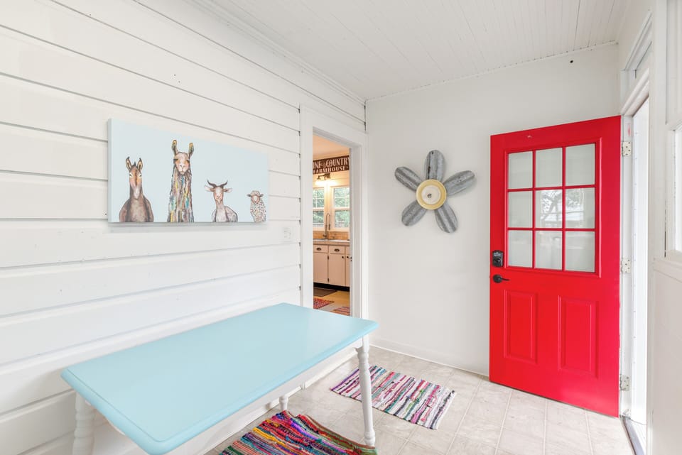 Laundry Room w/ Washer-Dryer | Iron & Iron Board | Steps Out to Covered Patio w/ Gas Grill & Outdoor Seating