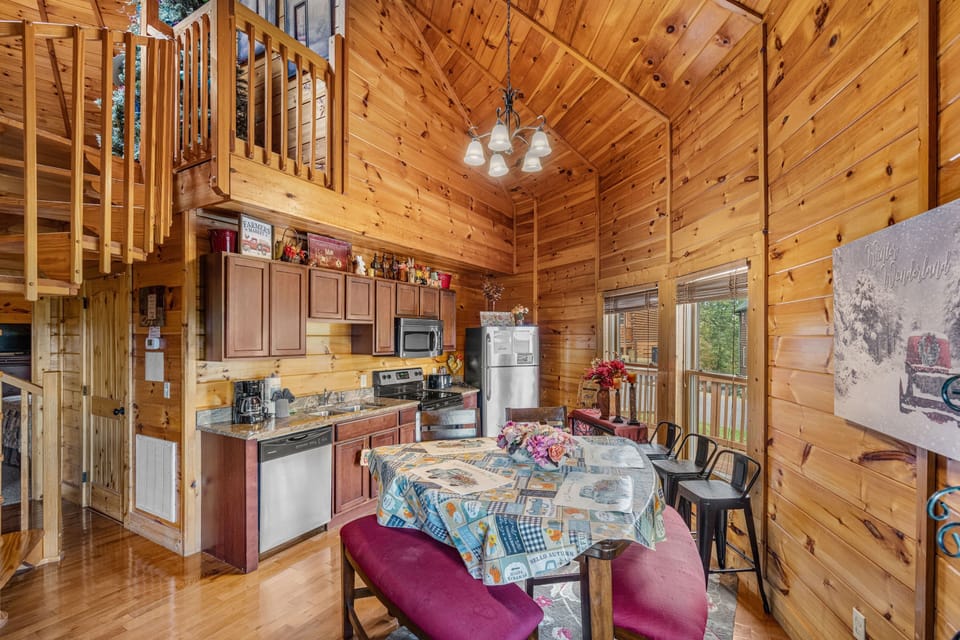 Indoors, Hardwood, Stained Wood, Appliance, Refrigerator