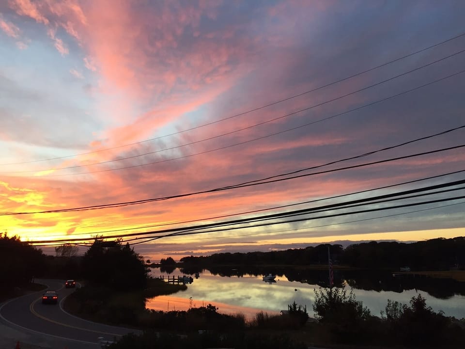 Gorgeous sunset views over water from front porch