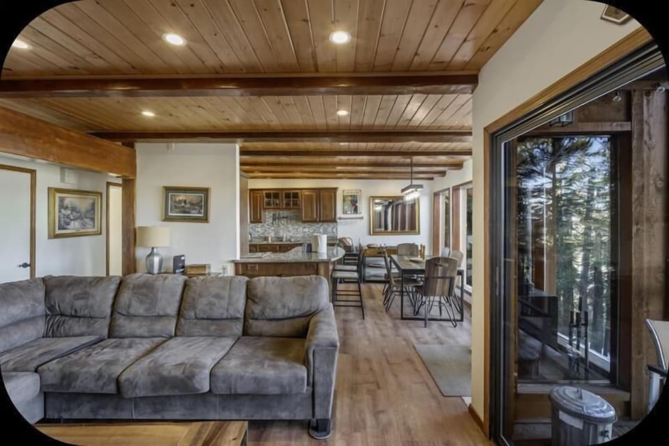 Patio access off living area, a wall of windows!