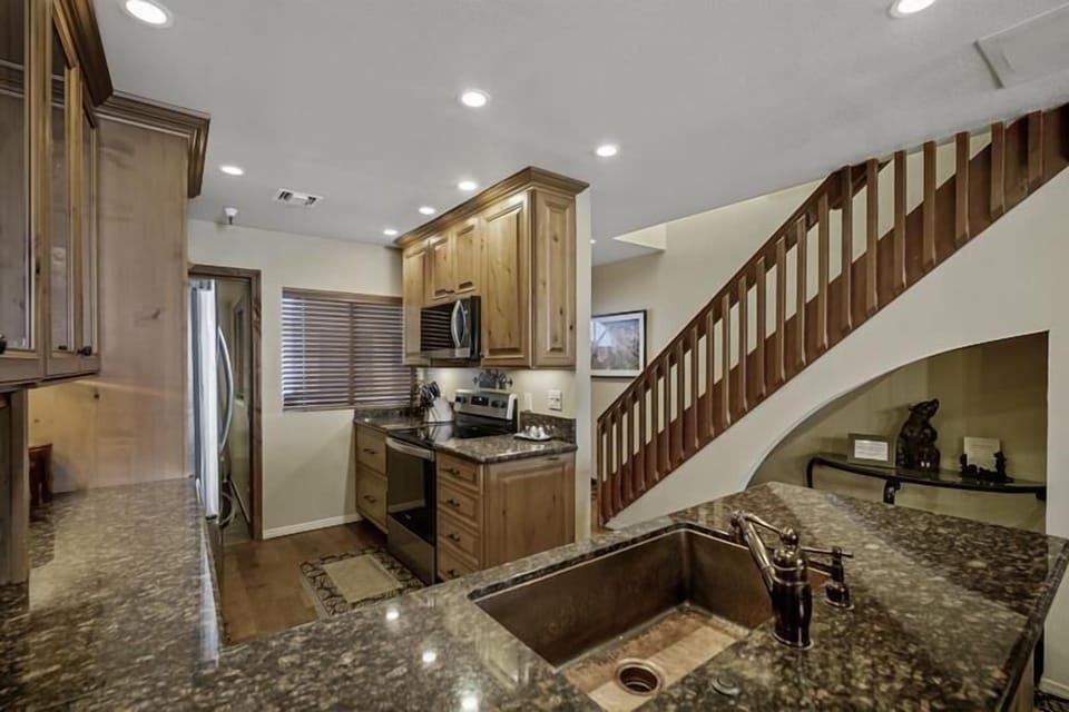 Staircase to upper level.