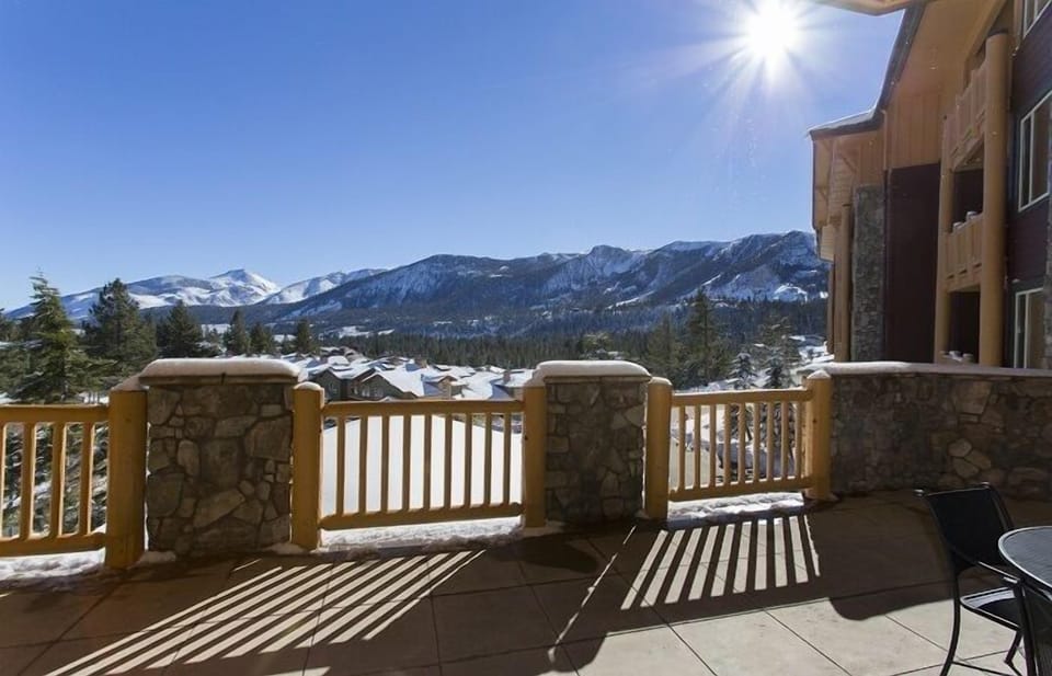 Large common area deck for gazing at the mountains
