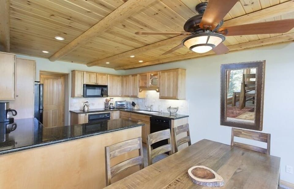 Large dining area located for easy serving