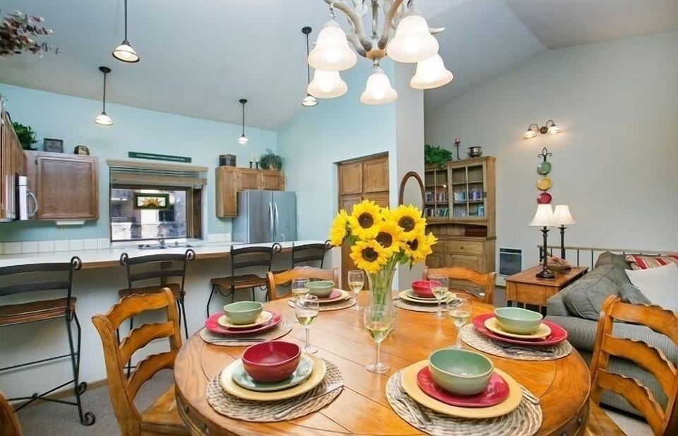 Dining table for six.