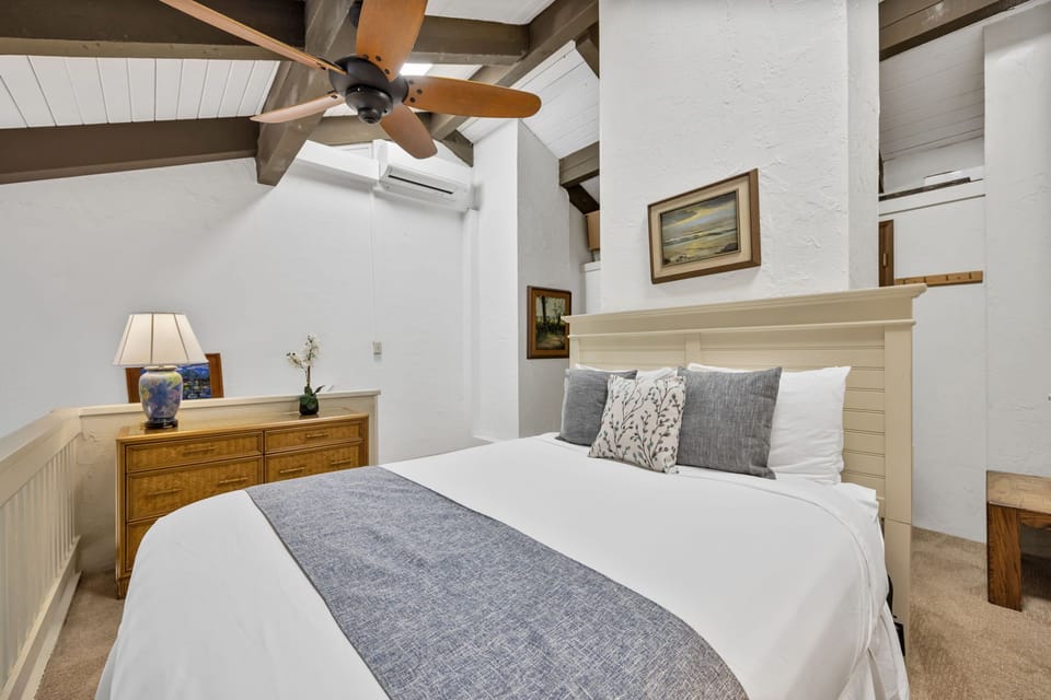 Split AC and ceiling fan to help keep you cool