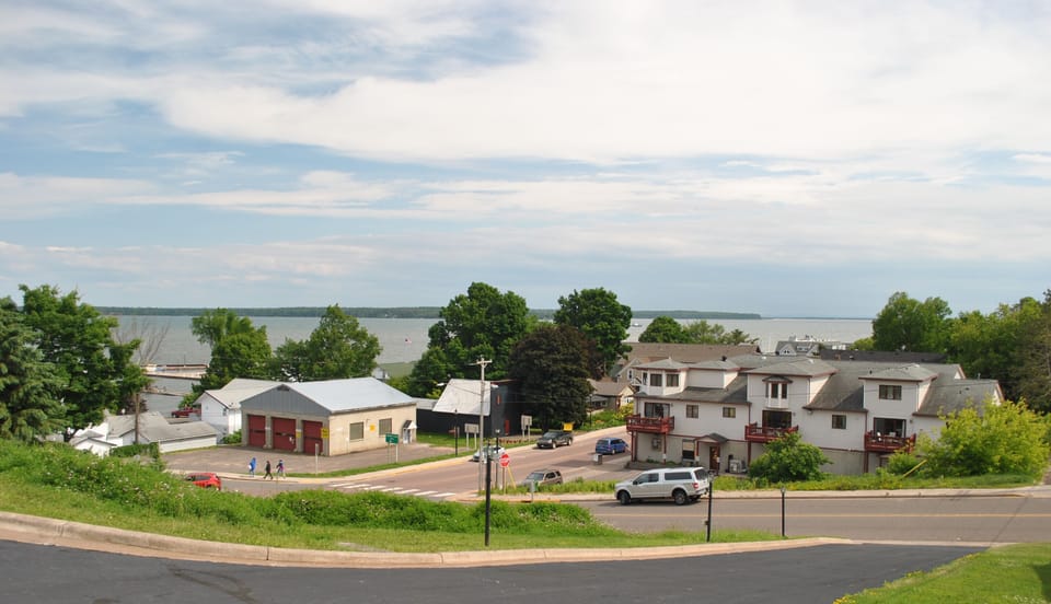 The Pilot House B & B just 1 block up from Lake Superior and the Madeline Ferry