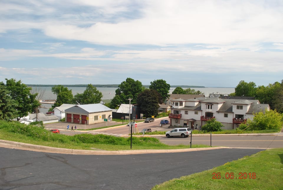 The Pilot House B & B just 1 block up from Lake Superior and the Madeline Ferry