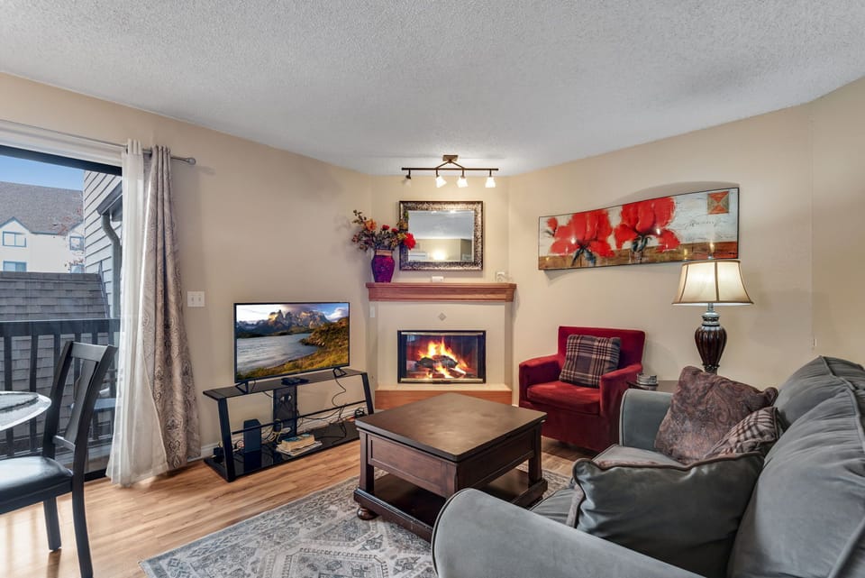 Living room  - gas fireplace